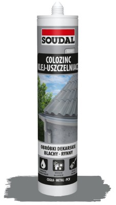 Soudal Colozinc Klej Uszczelniacz do Blach Szary 290 ml