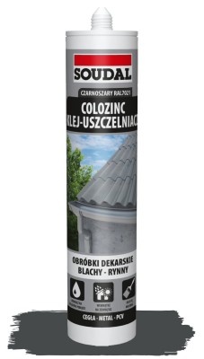 Soudal Colozinc Klej Uszczelniacz do Blach Czarnoszary RAL 7021 290 ml