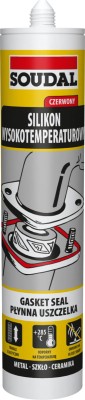 SOUDAL Silikon wysokotemp. czerwony 280ml