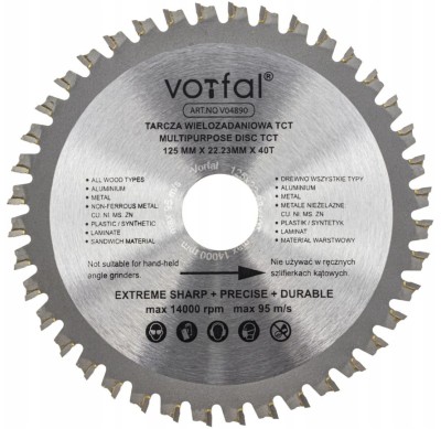 VORFAL TARCZA WIELO 125MM X 22,23MM X 40T V04890