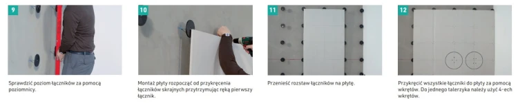 instrukcja krok po kroku ATLAS M-system 3G, łączniki talerzykowe przeznaczone do mocowania wewnątrz pomieszczeń