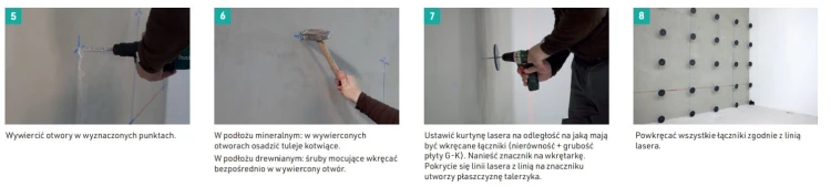 instrukcja krok po kroku ATLAS M-system 3G, łączniki talerzykowe przeznaczone do mocowania wewnątrz pomieszczeń