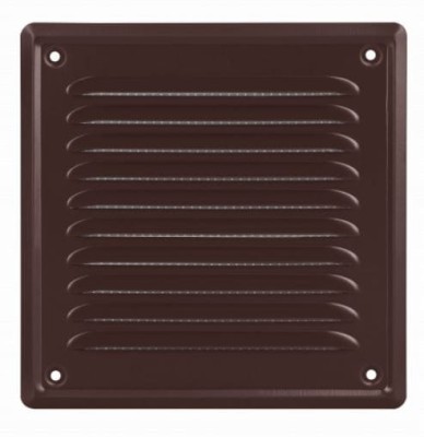 VENTS VENTIKA Kratka wentylacyjna metalowa 25x25 z siatką brązowa