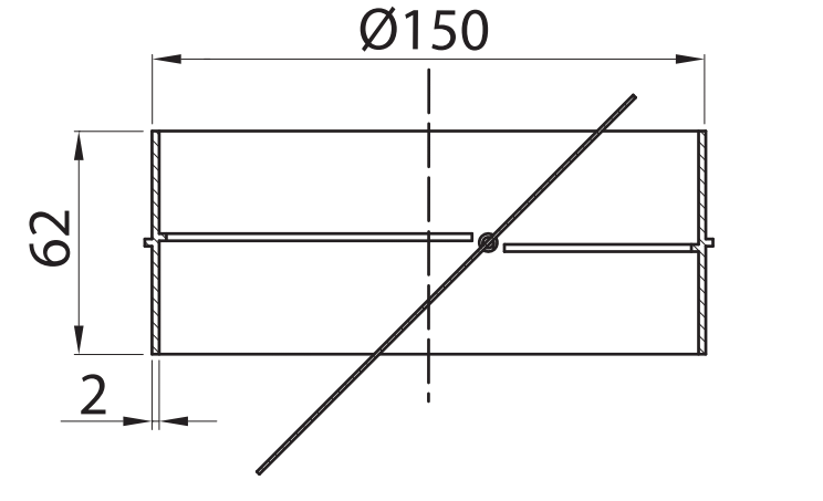 Vents 694 Łącznik kanałów okrągłych z zaworem 150 mm