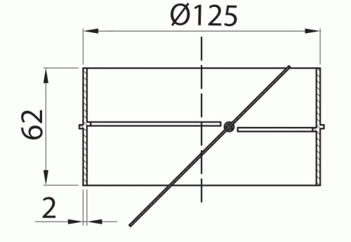 Vents 594 Łącznik kanałów okrągłych z zaworem 125 mm