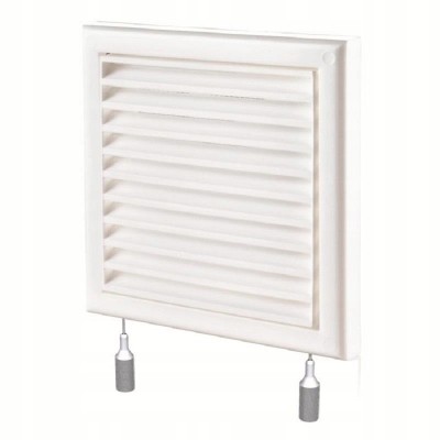 VENTS kratka wentylacyjna z siatką i żaluzją 154x154 mm biała 15x15