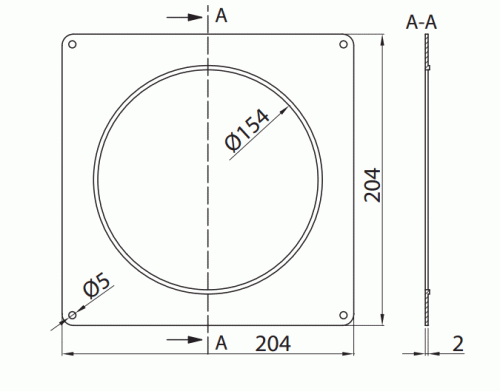 Vents 114-6 Kołnierz przyścienny do kanału okrągłego fi 150 mm Biały