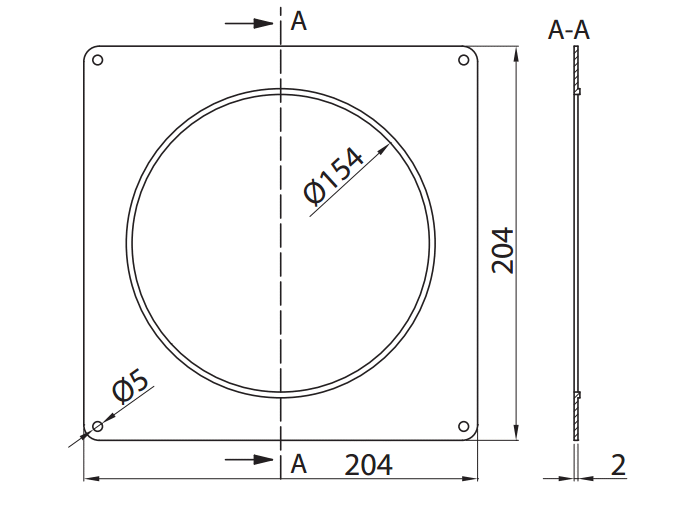 Vents 114-6 Kołnierz przyścienny do kanału okrągłego fi 150 mm Biały