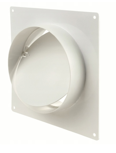 Vents 495 Łącznik wentylacyjny z zaworem zwrotnym i kołnierzem fi 100 mm Biały