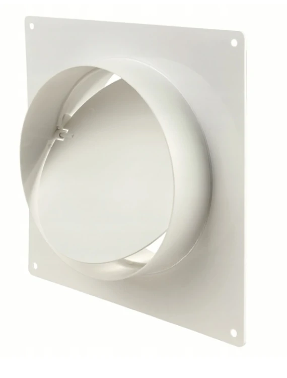 Vents 695 Łącznik wentylacyjny z zaworem zwrotnym i kołnierzem fi 150 mm Biały
