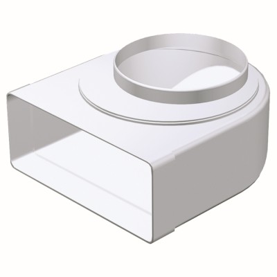 Vents 951 Kolano wentylacyjne mimośrodkowe 90° łącznik płaskich kanałów z okrągłymi 220 x 90 mm z fi 125 mm