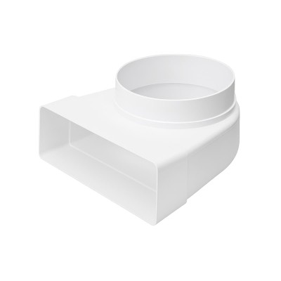 Vents 640 Kolano wentylacyjne pionowe 90° łącznik płaskich kanałów z okrągłymi 204 x 60 mm z fi 150 mm