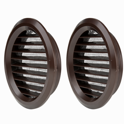 Vents WP FMV 80 BV BR Okrągła Kratka Wentylacyjna z siatką Brązowa 100/80 2 szt.