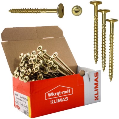 WKRĘT-MET Wkręty ciesielskie 6x60 mm do drewna Talerzowe TORX WKCP 100szt.
