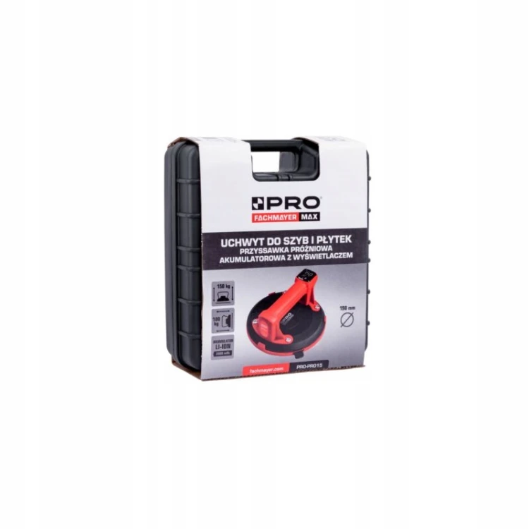PRO Przyssawka Próżniowa Akumulatorowa do Szyb Płytek Gresu LCD 150 kg PRO-PR015 198 mm