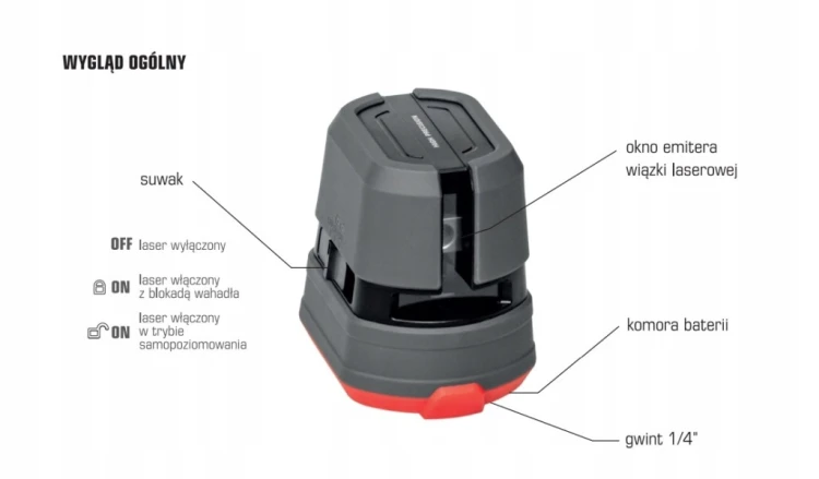 PRO TYXER One G Zielony Laser Krzyżowy Samopoziomujący 360°