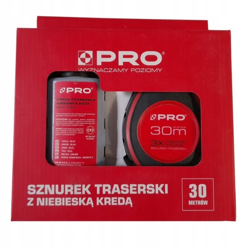 PRO Sznurek traserski z kredą czerwoną 30 mb