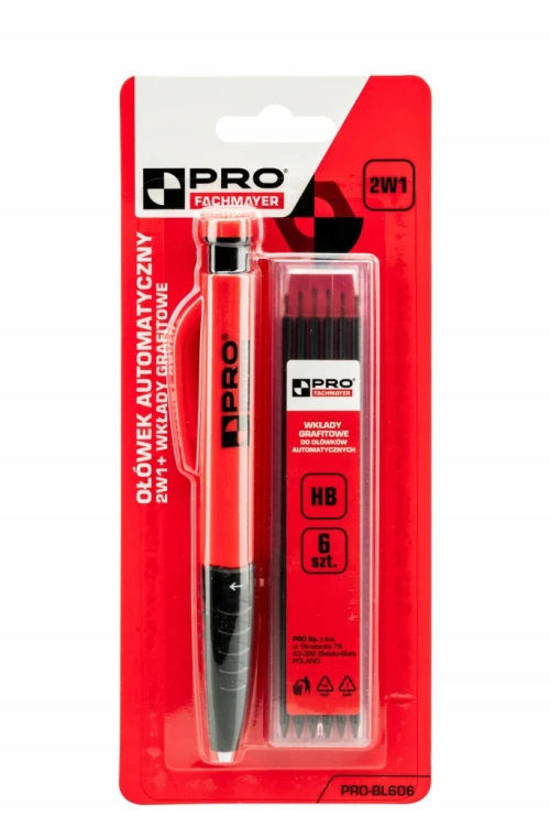 PRO Ołówek automatyczny 2w1 znacznik budowlany 2,8 mm + wkłady