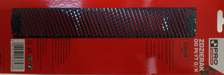 PRO Zdzierak Tarnik Skrobak Strug Ręczny do płyt G/K Karton Gips 250 mm