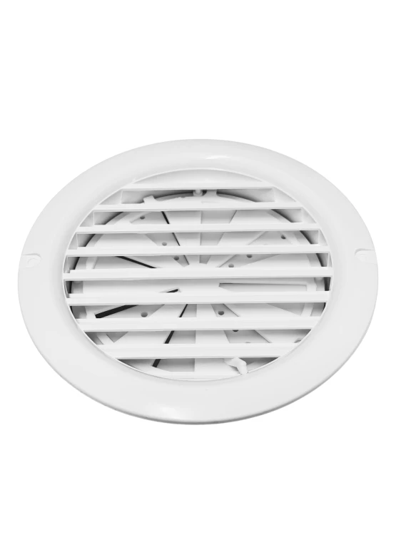 Vents Kratka Wentylacyjna Okrągła z kołnierzem i regulowaną żaluzją Biała fi 125 mm