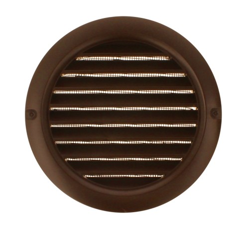 Vents Ventika Kratka Wentylacyjna Okrągła z siatką i kołnierzem Brązowy fi 100 mm