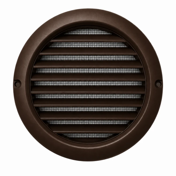 Vents Ventika Kratka Wentylacyjna Okrągła z siatką i kołnierzem Brązowy fi 100 mm