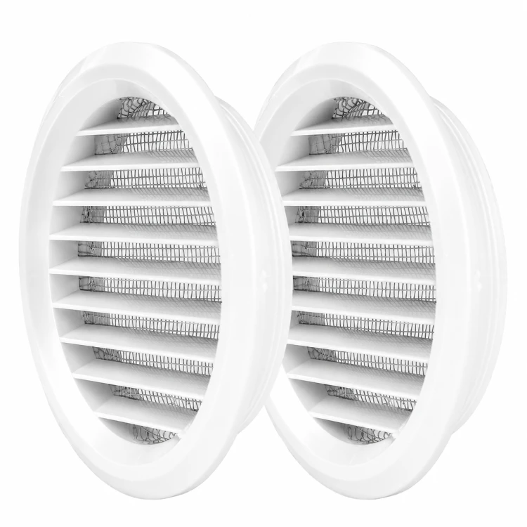 Vents Kratka Wentylacyjna Okrągła drzwiowa z siatką fi 80 biała 2 szt.